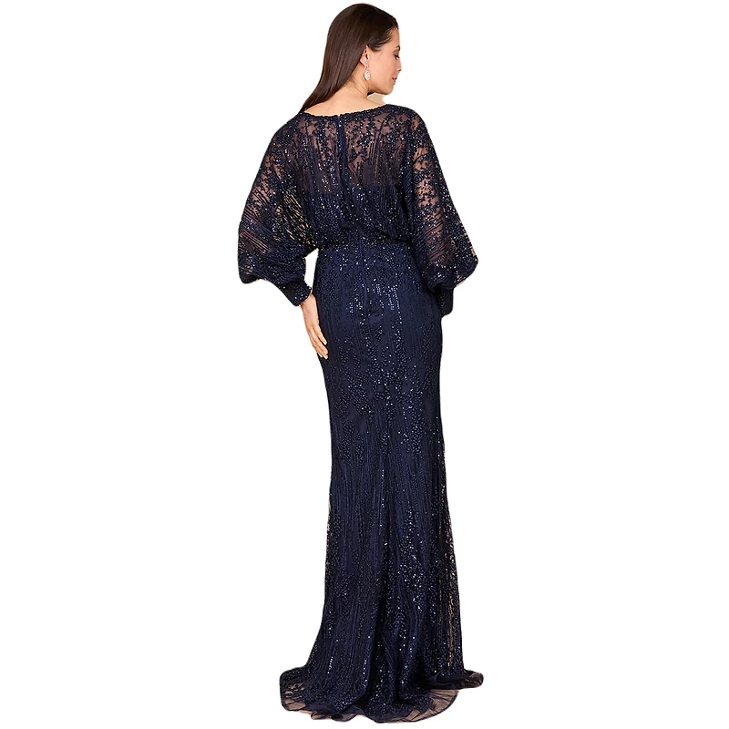 Lara Women's Long Bishop Sleeve Lace Gown