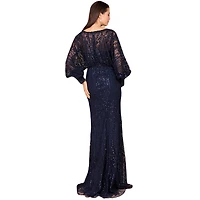 Lara Women's Long Bishop Sleeve Lace Gown