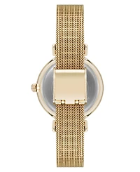 Anne Klein Women's Quartz Premium Round Gold-Tone Stainless Steel Mesh Watch, 29mm