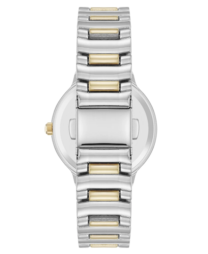 Anne Klein Women's Quartz Essential Round Two-Tone Metal Alloy and Pink Dial Watch, 32mm