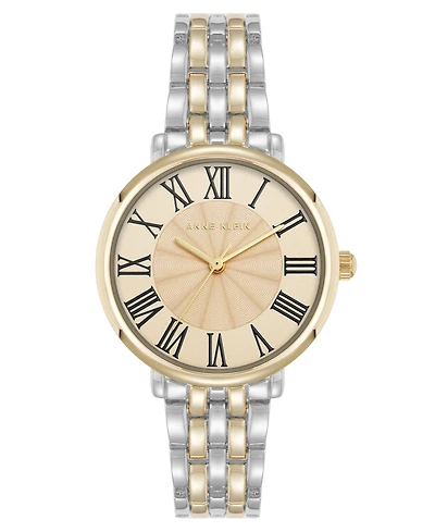 Anne Klein Women's Quartz Round Roman Numeral Two-Tone Metal Alloy Watch