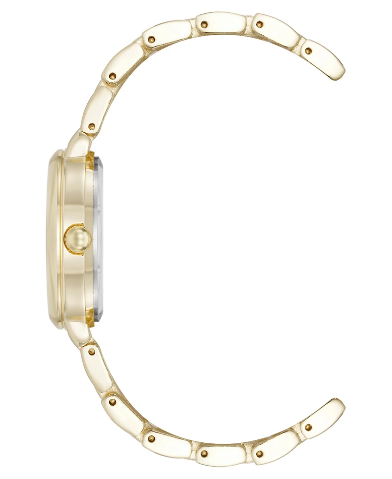Anne Klein Women's Quartz Classy Gold-Tone Metal Alloy and Black Dial Watch, 30mm