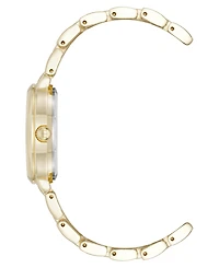 Anne Klein Women's Quartz Classy Gold-Tone Metal Alloy and Black Dial Watch, 30mm