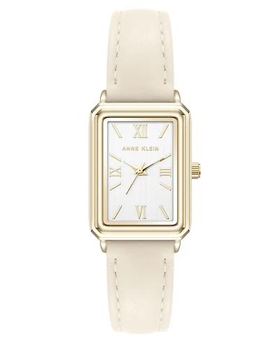 Anne Klein Women's Quartz Casual Polyurethane Leather and Gold-Tone Metal Alloy Watch