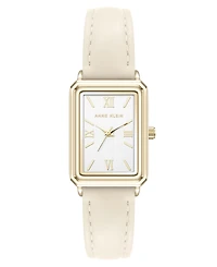 Anne Klein Women's Quartz Casual Polyurethane Leather and Gold-Tone Metal Alloy Watch