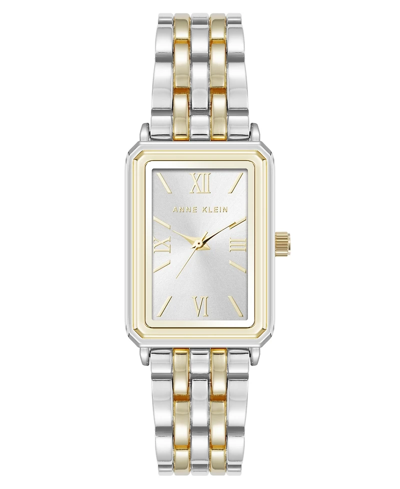 Anne Klein Women's Quartz Rectangular Estate Two-Tone Metal Alloy Watch, 25mm