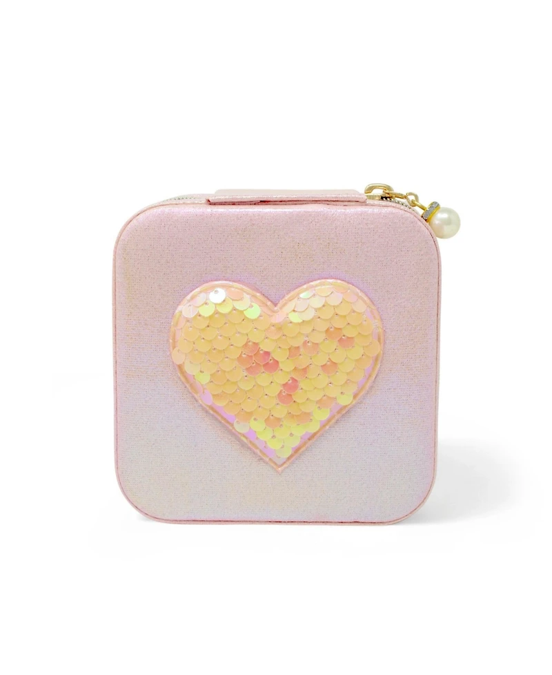 Zomi Gems Girls Sparking Sequin Heart Jewelry Box