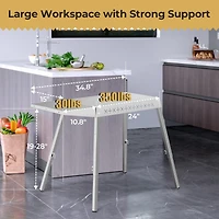 Cowsar 100% Food Grade 304 Stainless Steel Bbq Grill Table fits Tabletop Griddle, Indoor Grill Table with 4 Adjustable Legs, Portable Grill Stand for