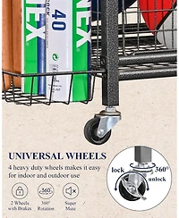 Mythinglogic Weight Capacity Sports Storage Garage Organizer for Balls Yoga Mats Multifunction Equipment Rack