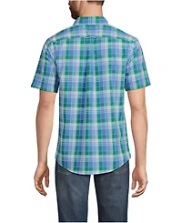 Lands' End Men's Traditional Fit Short Sleeve Madras Shirt