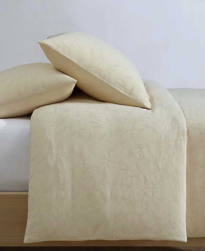 Closeout! Calvin Klein Branching Leaves Cotton 3-Pc. Duvet Cover Set, King