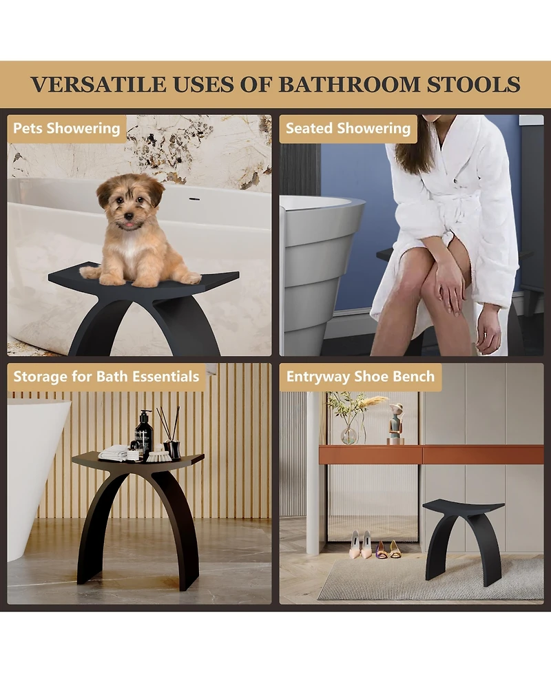 Casainc Freestanding Solid Surface Bathroom Shower Stool
