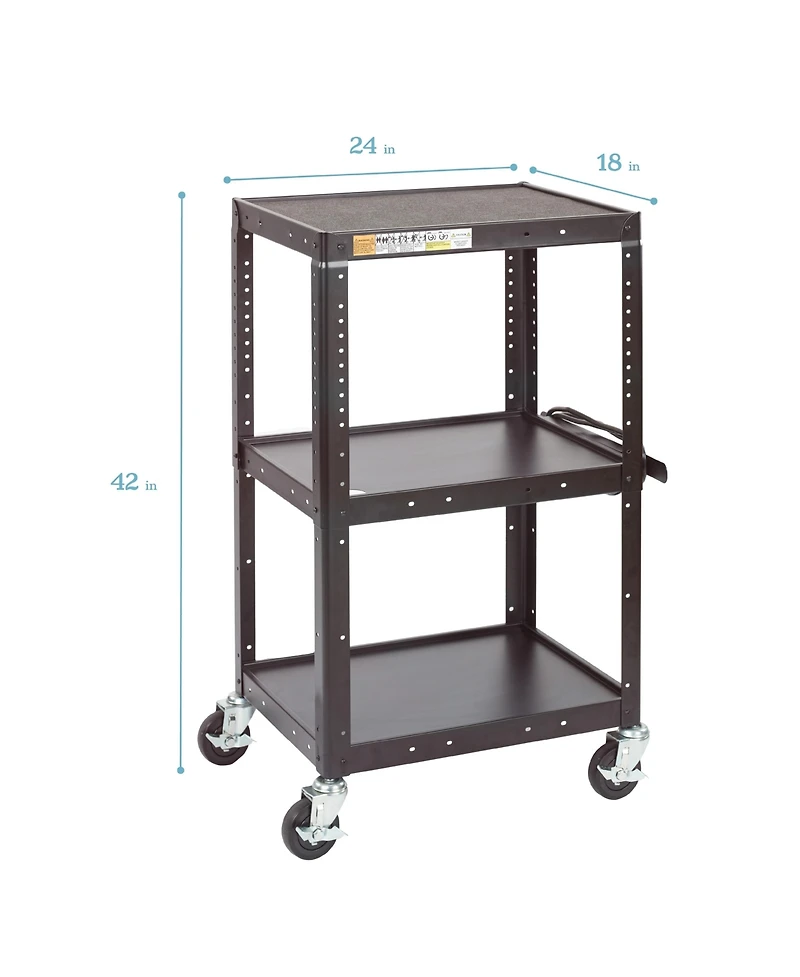 ECR4Kids Av Media Cart, Black, 1