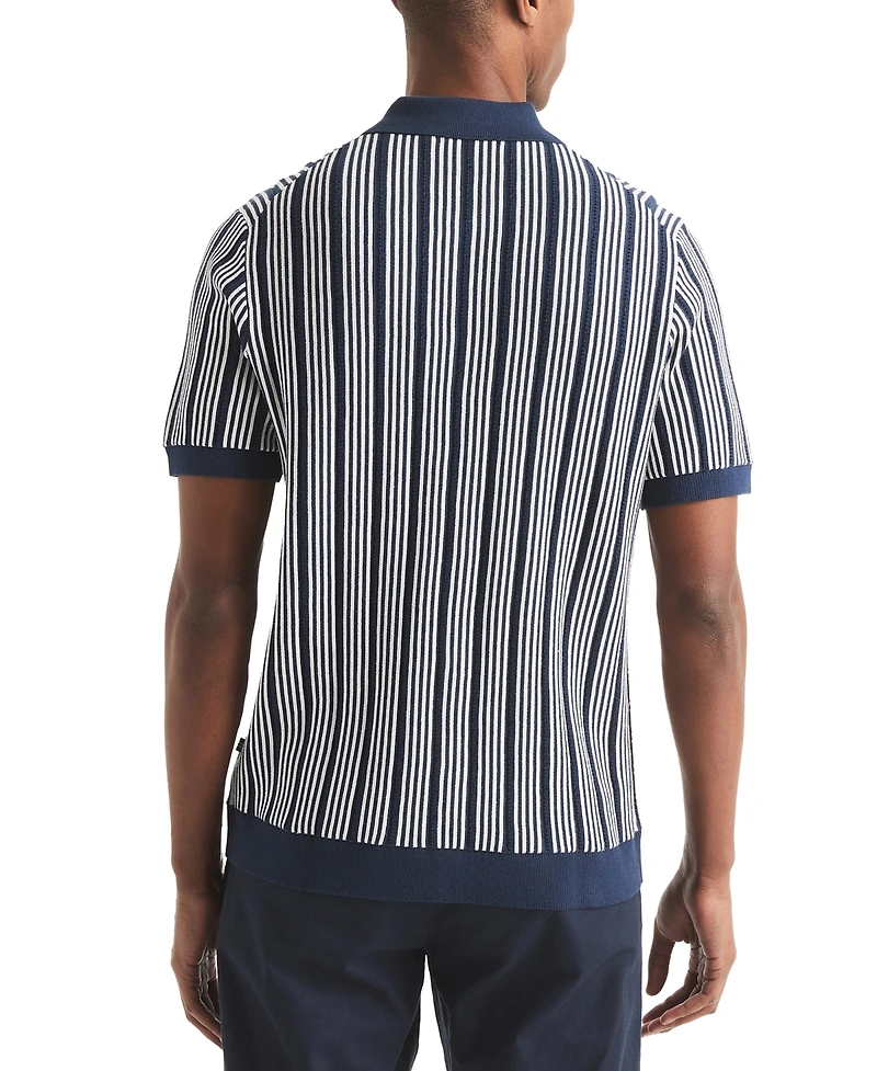 Nautica Men's Classic-Fit Stripe Sweater-Knit Polo Shirt