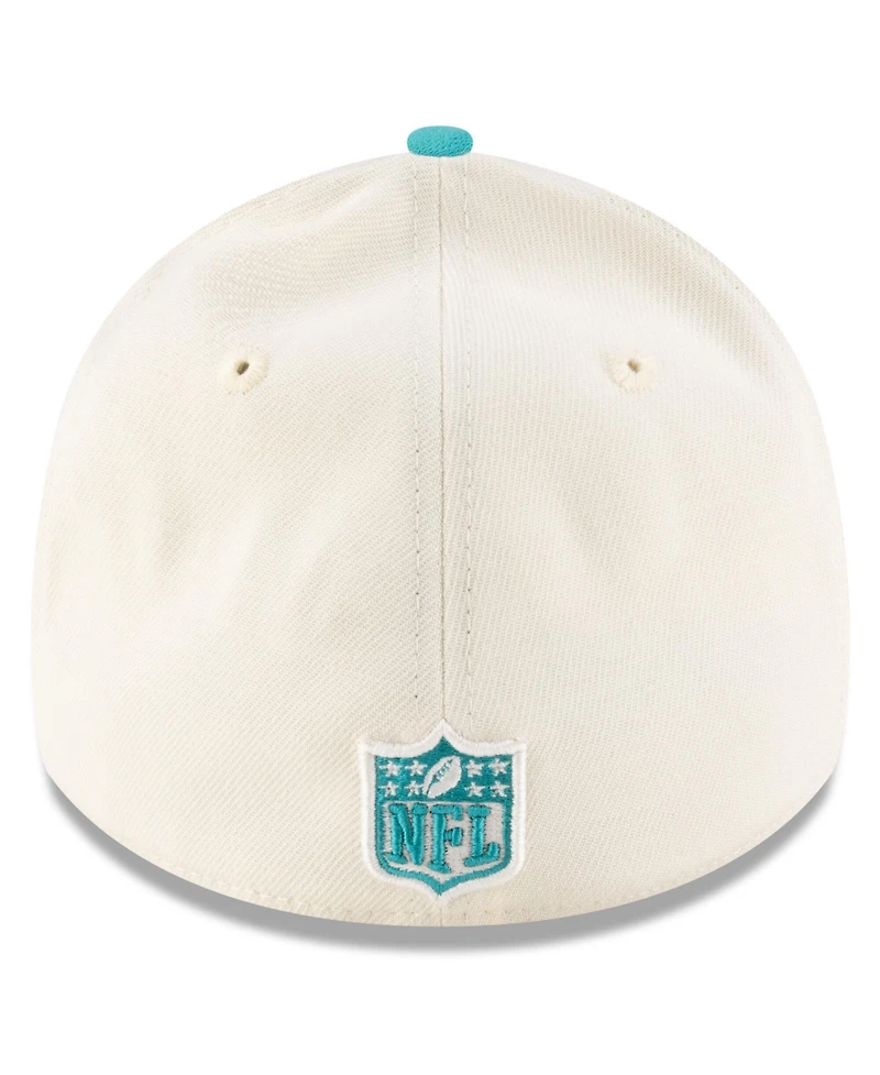 New Era Men's Cream/Aqua Miami Dolphins 2025 Nfl Draft 39THIRTY Flex Hat