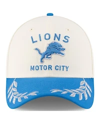 New Era Men's Cream/Blue Detroit Lions 2025 Nfl Draft 39THIRTY Flex Hat