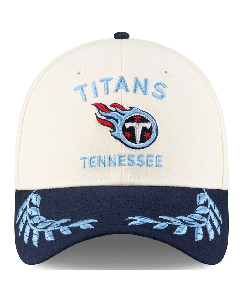 New Era Men's Cream/Navy Tennessee Titans 2025 Nfl Draft 39THIRTY Flex Hat