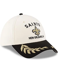 New Era Men's Cream/Black Orleans Saints 2025 Nfl Draft 39THIRTY Flex Hat