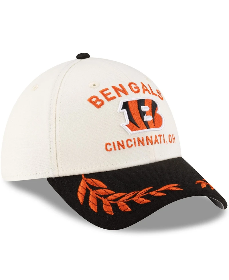 New Era Men's Cream/Black Cincinnati Bengals 2025 Nfl Draft 39THIRTY Flex Hat