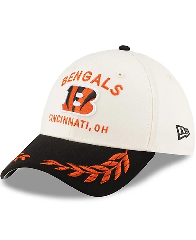 New Era Men's Cream/Black Cincinnati Bengals 2025 Nfl Draft 39THIRTY Flex Hat