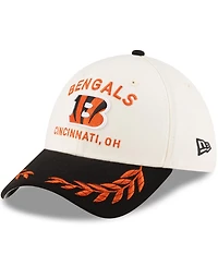 New Era Men's Cream/Black Cincinnati Bengals 2025 Nfl Draft 39THIRTY Flex Hat