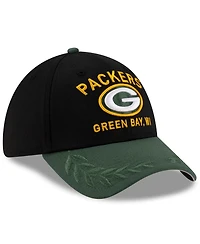 New Era Men's Black/Green Green Bay Packers 2025 Nfl Draft 39THIRTY Flex Hat