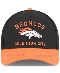 New Era Men's Black/Orange Denver Broncos 2025 Nfl Draft 9FORTY A-Frame M-Crown Adjustable Hat