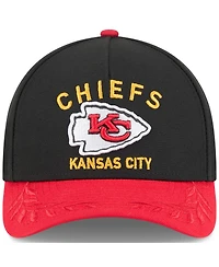 New Era Men's Black/Red Kansas City Chiefs 2025 Nfl Draft 9FORTY A-Frame M-Crown Adjustable Hat
