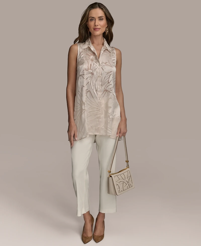 Donna Karan New York Women's Sleeveless Button-Front Tunic Top