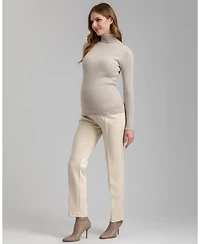 Maternity Long Sleeve Turtleneck Rib Knit Jumper Aurora