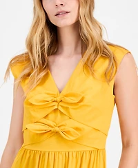 Anne Klein Women's Bow-Front Sleeveless Midi Dress
