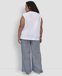Dkny Plus Twisted-Neck Sleeveless Blouse