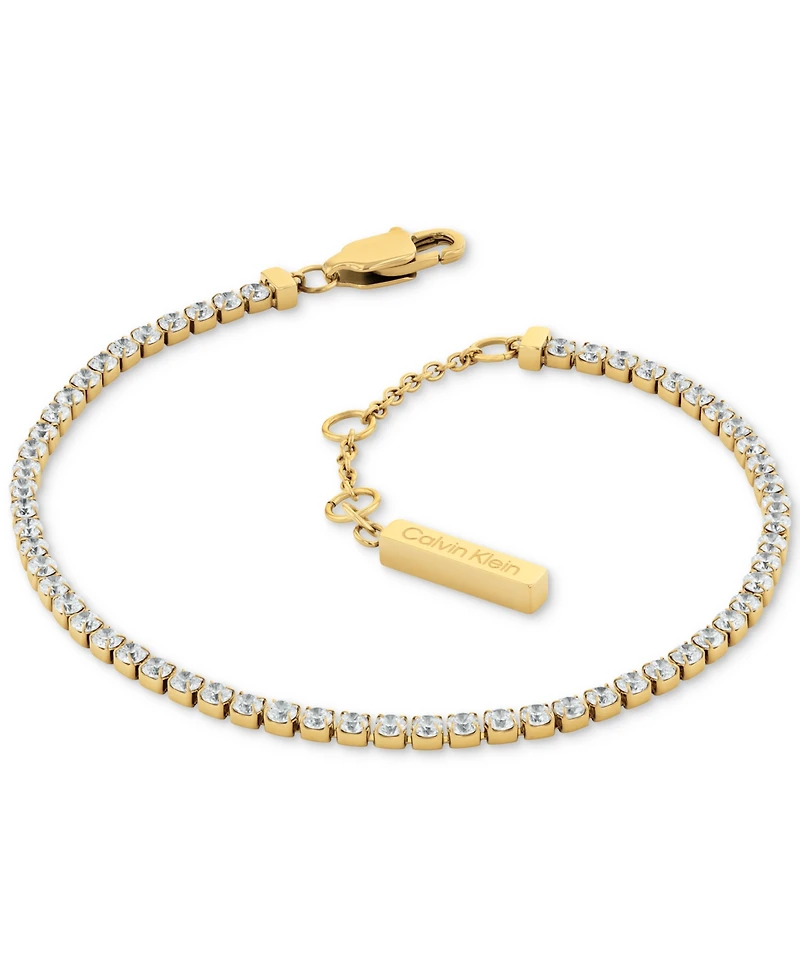 Calvin Klein Stainless Steel 3-Pc. Set Crystal Mixed Chain Bracelets