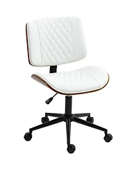 Homcom Home Office Chair No Arms with Wheels, 360 Swivel Desk Chair,