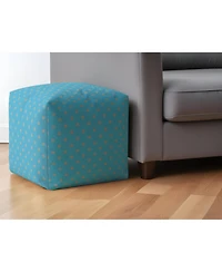 Soft Cotton Polka Dots Pouf Ottoman for Footrest and Extra Seating