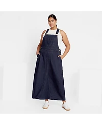City Chic Women's Pinafore Maxi Dress