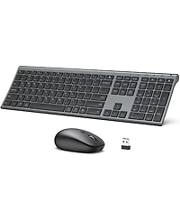DK03 Bluetooth Keyboard and Mouse, Rechargeable Dual-Mode (Bluetooth 4.2 + 2.4G) Wireless Keyboard and Mouse Combo