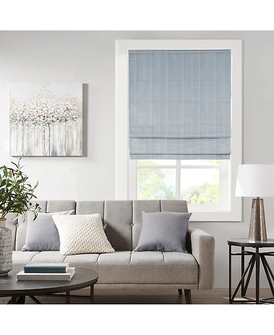 Basketweave Room Darkening Cordless Roman Shade, Single Panel for Bedroom, Thermal Insulated Window Blind Treatment for Living Room