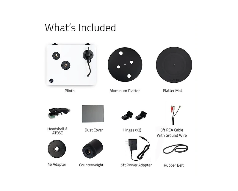 Fluance RT81 Elite High Fidelity Vinyl Turntable Record Player with Audio Technica AT95E Cartridge, Belt Drive, Built-in Preamp, Adjustable Counterwei