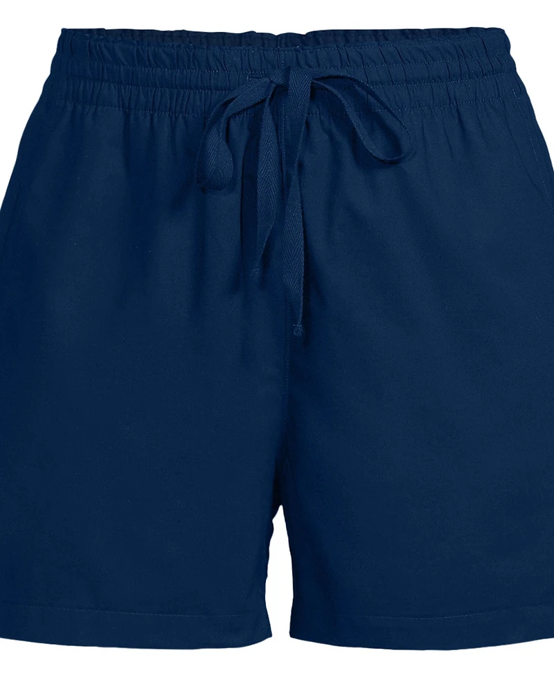 Lands' End Women's Poplin High Rise Pull On 5" Shorts