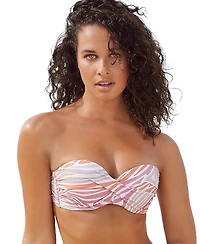 Lascana Women's Zebra Print Bandeau Bikini Swimsuit Top Bra Sizing