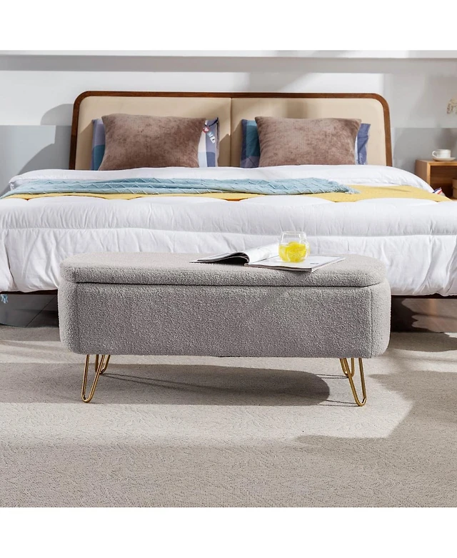 Faux Leather Victoria Upholstered Flip Top Storage Bench Victoria