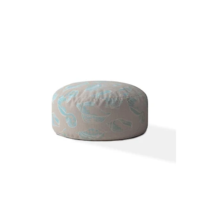 Canvas Round Animal Print Pouf Ottoman – Stylish and Versatile