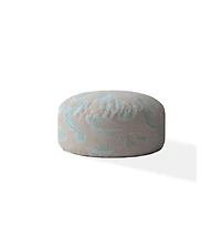 Canvas Round Animal Print Pouf Ottoman – Stylish and Versatile