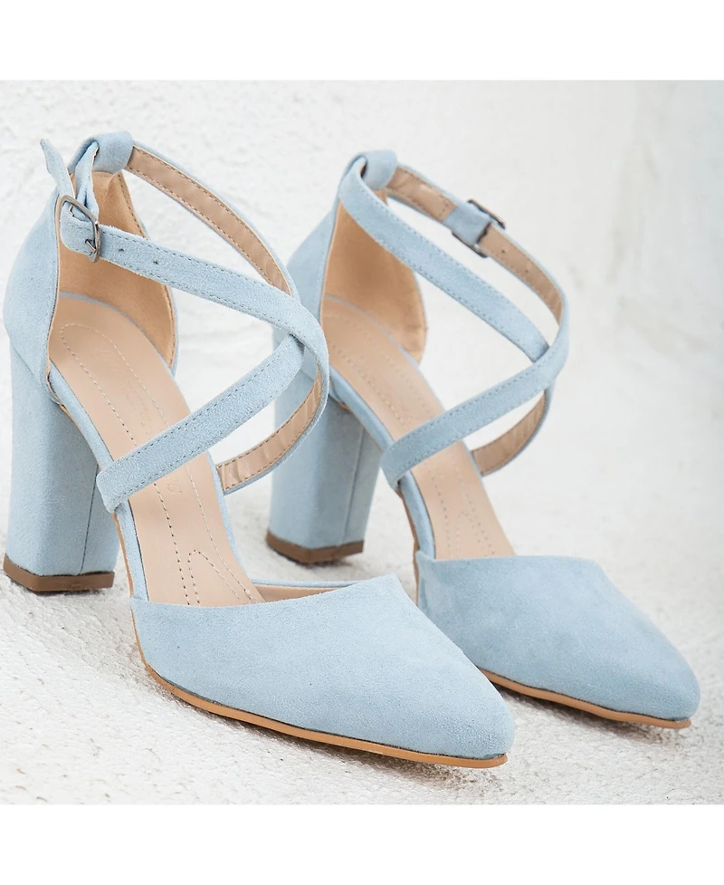 Sina Criss Cross High Block Heels
