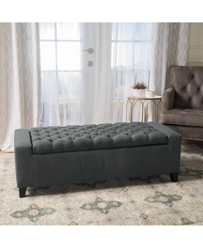 Tufted Upholstered Storage Ottoman Bench with Lift-Top and Versatile Seating for Bedroom or Living Room-The Pop Home