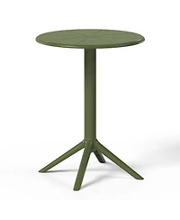 23.5" Outdoor Polypropylene Resin Round Patio Bistro Dining Table for 2