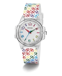 Guess Women's Analog Clear Silicone Strap Watch, 34mm