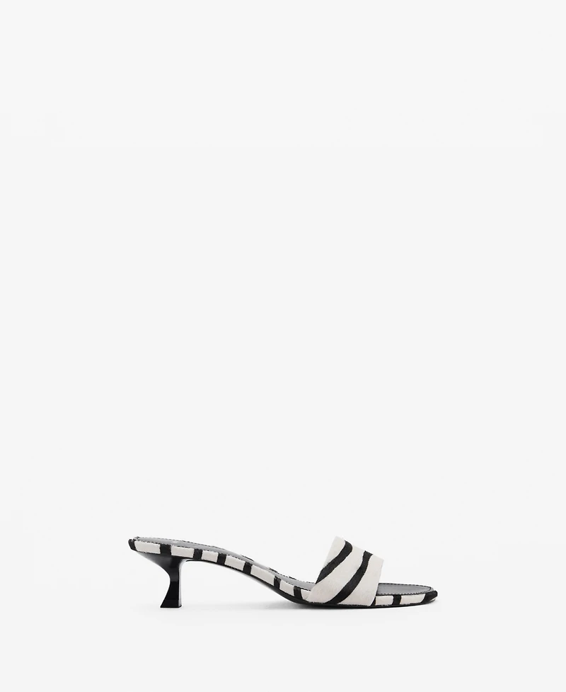Mango Women's Zebra Hair Leather Sandals