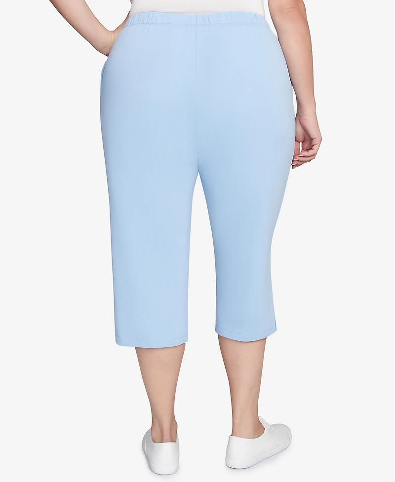 Ruby Rd. Plus Elastic Waist Pull-On French Terry Capri Pants